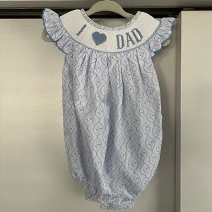 I <3 DAD Smocked bubble romper